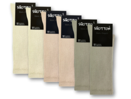 6 paar Katoenen damessokken - Naadloze sokken - Beige/Zand/Taupe