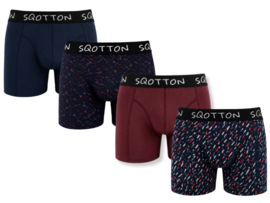 SQOTTON® Katoenen boxershorts -  4-Pack - Midnight Motion
