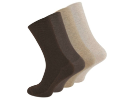 4 pack diabetes sokken - Zonder elastische boord - Naadloos - Bruin Mix