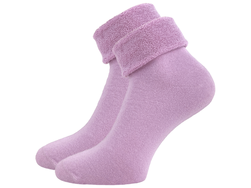 Thermo Huissok - Katoen - Naadloos - Lichtpaars - One size (36-40)