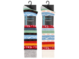 2-pack - Dames Noorse skisokken - Wollen sokken - Hygge - Gebroken Wit/Grijs