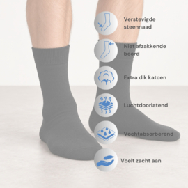 6 paar Heren Thermosokken - SQOTTON® - Zwart