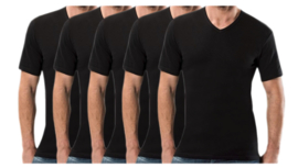 5 stuks Bonanza Basic T-shirt - V-hals - 100% katoen - Zwart