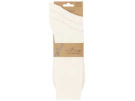 Premium 100% katoenen sokken - Rib -  Naadloos - 3 Pack - Beige