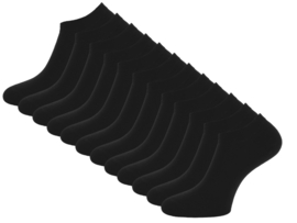 12 paar Katoenen sneakersokken - Naadloos - Zwart