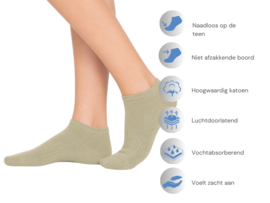 6 paar Katoenen dames sneakersokken - Naadloze sokken - Botanic mix