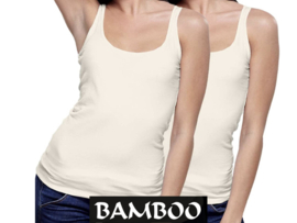 2 stuks Bamboe ondergoed - Dames Onderhemd - Hemd - Champagne