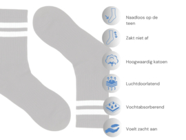 3 paar Naadloze damessokken met strepen - Zwart/Wit