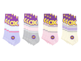 12 paar Dames sneakersokken - Soft Mix - Wide Stripe