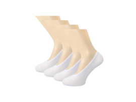 4 paar Footies - SQOTTON - Platte naad - Wit