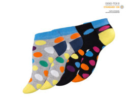 8 paar Dames sneakersokken met kleurrijke stippen - Dots