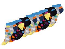 8 paar Dames sneakersokken met kleurrijke stippen - Dots