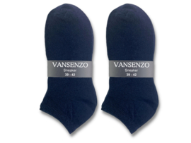 10 paar Heren sneakersokken - VANSENZO® - Basic - Marine
