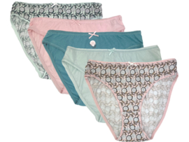 5 stuks Katoenen dames slips - dandelion - mint-roze