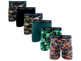 Heren boxershorts - SQOTTON® - 6 stuks - Camouflage/Forest