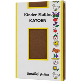 Dunne Katoenen Meisjesmaillot - Kindermaillot - Toffee/Bruin