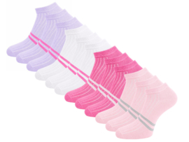 12 paar Dames sneakersokken - Soft Mix - Double Stripe