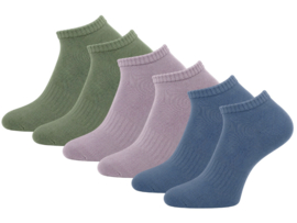 6 paar Katoenen dames sneakersokken - Naadloze sokken - Pastel mix