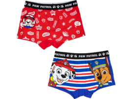 2 Pack PAW Patrol Jongens boxershorts - Biologisch Katoen - Rood-Blauw