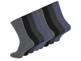 8 pack diabetes sokken - Zonder elastische boord - Naadloos - Blauw/Gijs Mix