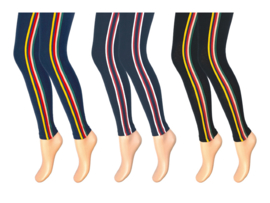 3 stuks Kinderlegging - Multicolor strepen - Marine-Zwart