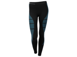 Thermo sportlegging - Seamless - Quick Dry - Zwart-Turquoise