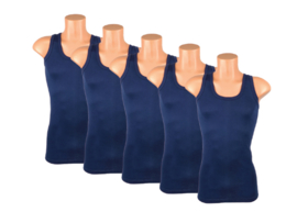 5 stuks Bonanza hemd - Regular - 100% katoen - Donkerblauw