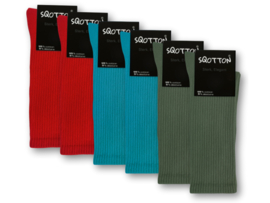 6 paar Katoenen damessokken - Naadloze sokken - Rood/Turquoise/Groen