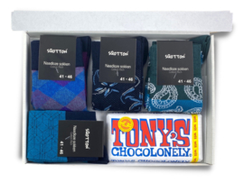Naadloze sokken met chocolade - Giftbox - Munros - Wit