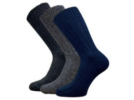 3 paar Noorse wollen sokken - Antraciet/Grijs/Marineblauw