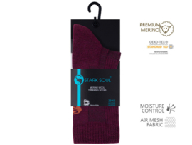 Outdoorsokken met merinowol - Unisex - Bordeauxrood