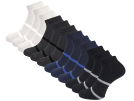 12 paar Heren sneakersokken - Active Mix - Double Stripe