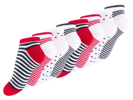 8 paar Meisjes sneakersokken - Miss Sailor
