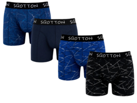 SQOTTON® Katoenen boxershorts - 4-Pack - Electric Pulse
