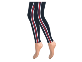 Dames legging - Katoen - Streep - Zwart