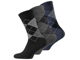 3 paar heren thermosokken - volledige badstofvoering - Ruit-mix