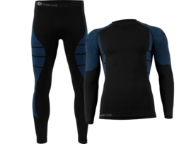 Heren Thermoset - Thermopak - Lang - Blauw/Zwart