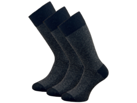 3 Paar SQOTTON® Lamswollen sokken - Naadloos - Gemêleerd Grijs