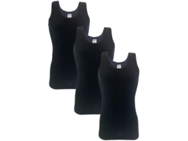 3 stuks onderhemd - SQOTTON® - 100% katoen - Zwart