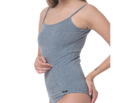 2 stuks Dames onderhemd - spaghettibandjes - Slimfit - Grijs