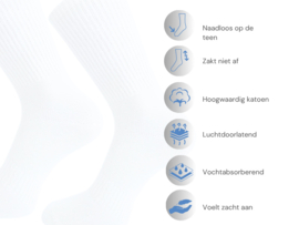 3 paar Naadloze herensokken - Wit