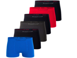 Heren naadloze boxershorts - 6 stuks - Zwart/Rood/Antraciet/Blauw