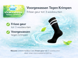 3 paar Naadloze herensokken met strepen - Zwart/Wit