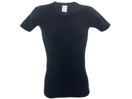 SQOTTON® V-hals T-shirt - Zwart