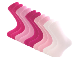 10 paar Meisjessokken - SQOTTON® - Roze