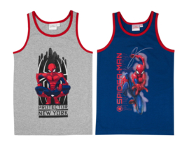 2 pack Jongens onderhemden - Spider-Man - Grijs/Blauw