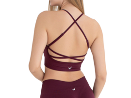 Sportbeha met spaghettibandjes en gekruiste rug – WOOSTER® - Bordeaux