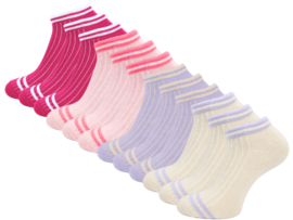 12 paar Dames sneakersokken - Soft Mix - Stripe