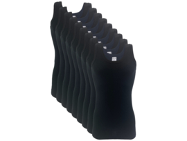 9 stuks onderhemd - SQOTTON® - 100% katoen - Zwart