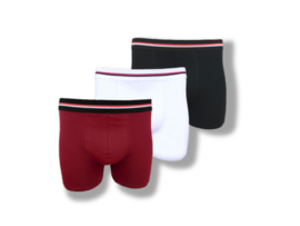 3 stuks Basic Boxershorts - Katoen - Rood-Wit-Zwart